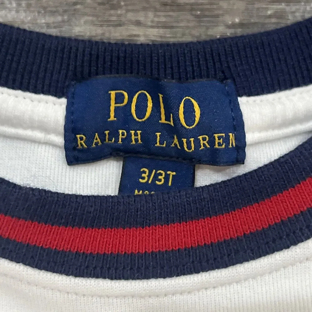 Polo Ralph Lauren Polo Bear Sweatshirt Patriotic Sparkler White - Toddler 3T